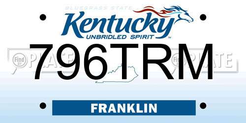796TRM Kentucky License Plate