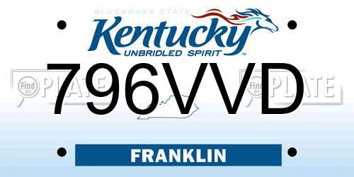 796VVD Kentucky License Plate