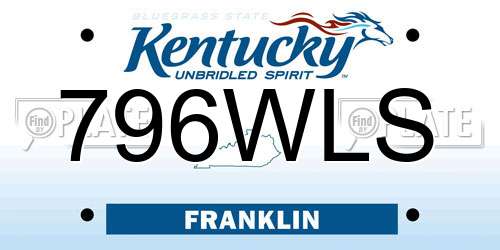 796WLS Kentucky License Plate