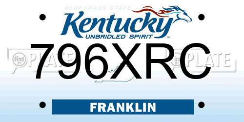 796XRC Kentucky License Plate