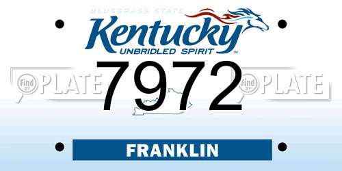 7972 Kentucky License Plate