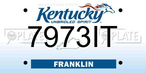 7973IT Kentucky License Plate
