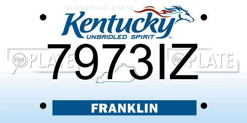 7973IZ Kentucky License Plate