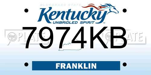 7974KB Kentucky License Plate