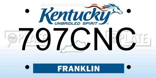 797CNC Kentucky License Plate