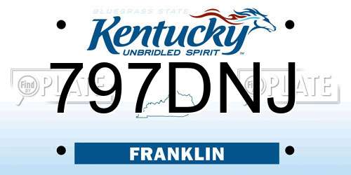 797DNJ Kentucky License Plate