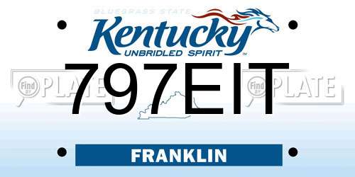 797EIT Kentucky License Plate
