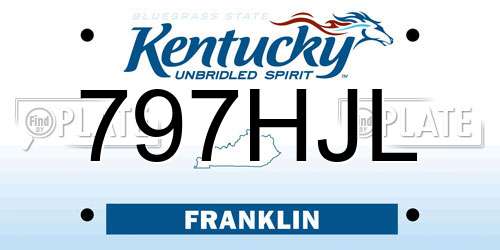 797HJL Kentucky License Plate