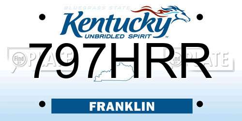 797HRR Kentucky License Plate