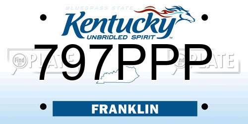 797PPP Kentucky License Plate