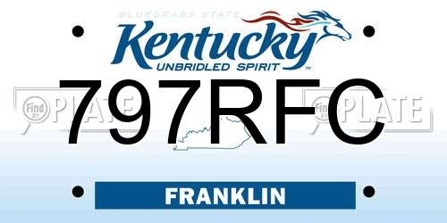 797RFC Kentucky License Plate