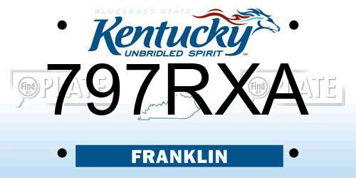 797RXA Kentucky License Plate