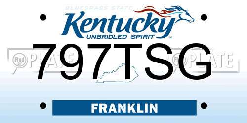 797TSG Kentucky License Plate