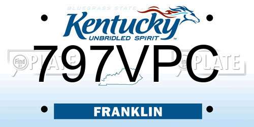 797VPC Kentucky License Plate