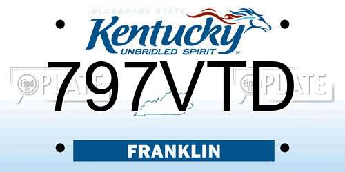 797VTD Kentucky License Plate