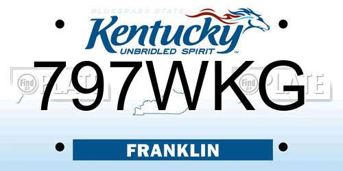 797WKG Kentucky License Plate