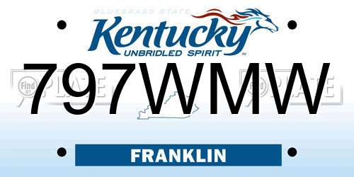 797WMW Kentucky License Plate