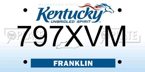 797XVM Kentucky License Plate