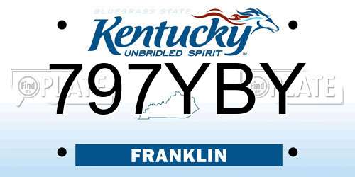 797YBY Kentucky License Plate