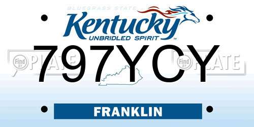 797YCY Kentucky License Plate