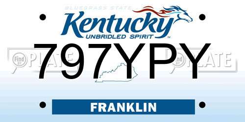 797YPY Kentucky License Plate