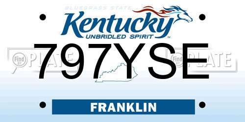 797YSE Kentucky License Plate