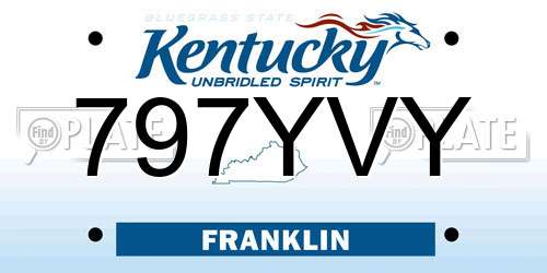 797YVY Kentucky License Plate