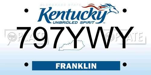 797YWY Kentucky License Plate