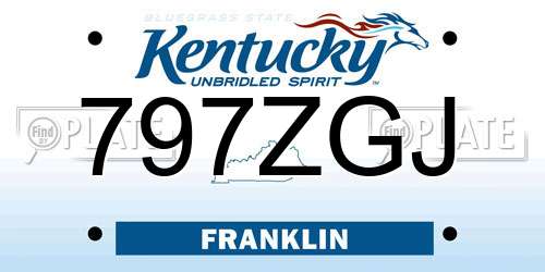 797ZGJ Kentucky License Plate