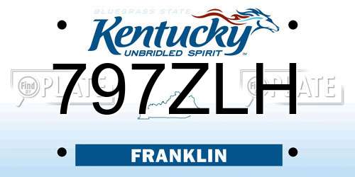 797ZLH Kentucky License Plate