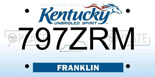 797ZRM Kentucky License Plate