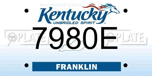 7980E Kentucky License Plate