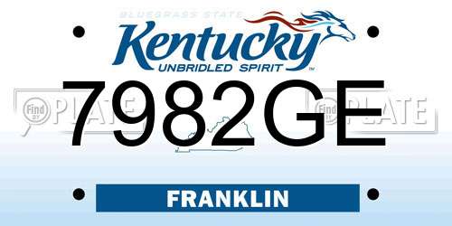 7982GE Kentucky License Plate