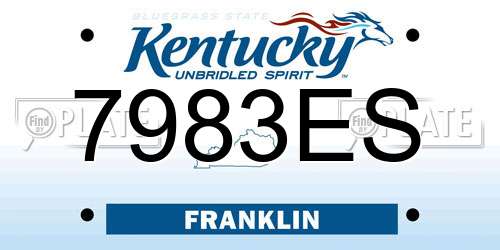 7983ES Kentucky License Plate