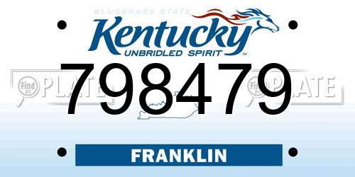 798479 Kentucky License Plate