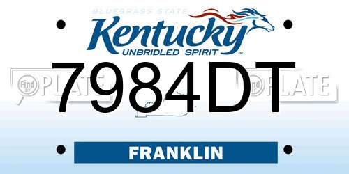 7984DT Kentucky License Plate