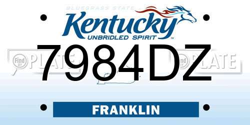7984DZ Kentucky License Plate