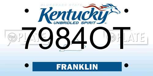 7984OT Kentucky License Plate
