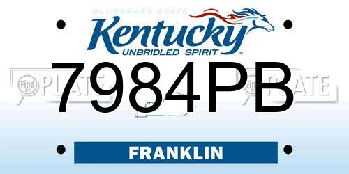 7984PB Kentucky License Plate