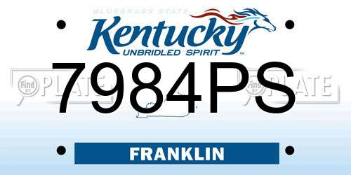 7984PS Kentucky License Plate