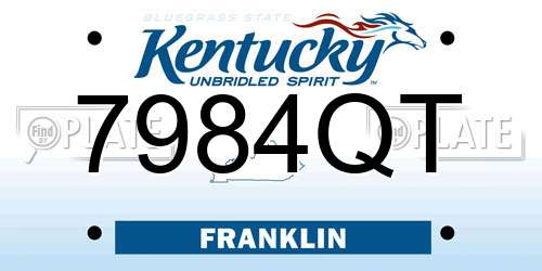 7984QT Kentucky License Plate