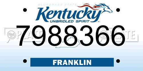 7988366 Kentucky License Plate