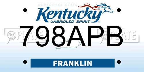 798APB Kentucky License Plate