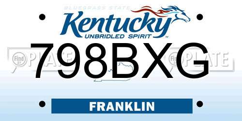 798BXG Kentucky License Plate