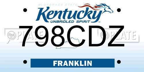 798CDZ Kentucky License Plate