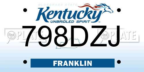 798DZJ Kentucky License Plate