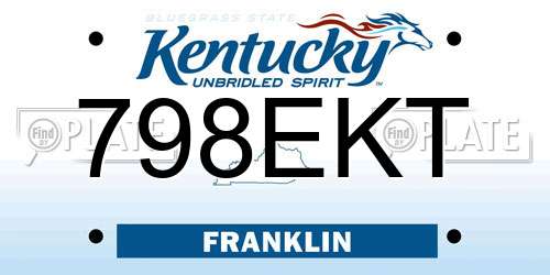 798EKT Kentucky License Plate