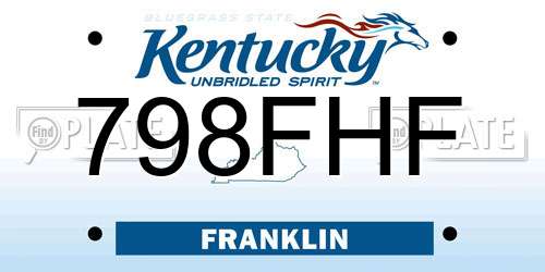798FHF Kentucky License Plate