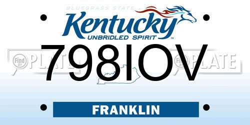 798IOV Kentucky License Plate