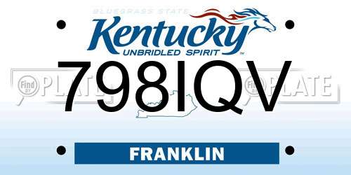798IQV Kentucky License Plate